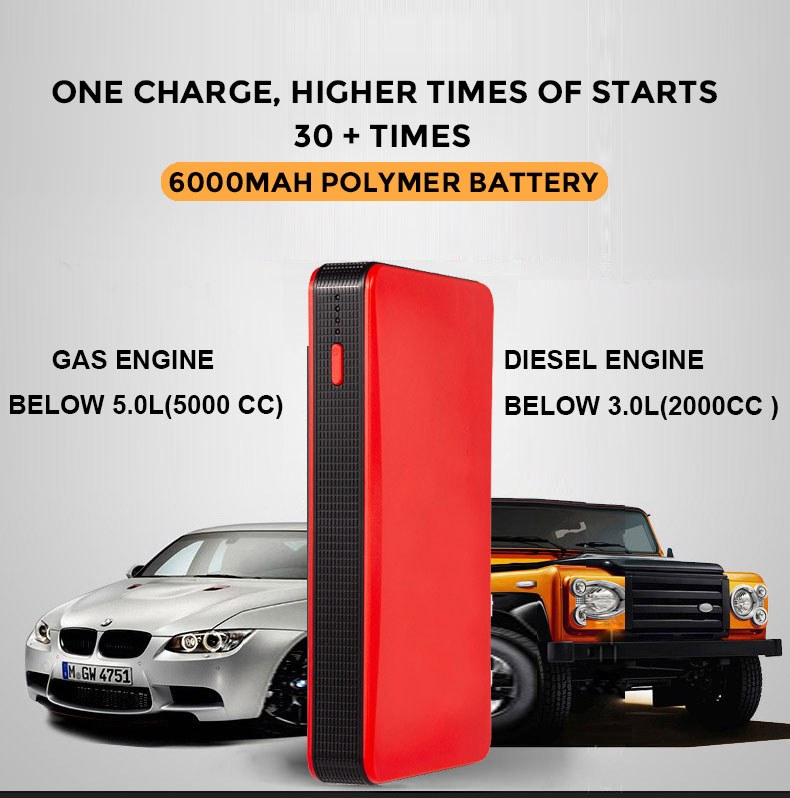 Factory Price 12V 9000mAh Portable Multifunction portable Car Emergency Starting Power with Flashlight Jump Start(图3)